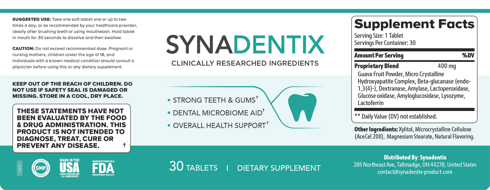 Synadentix product label